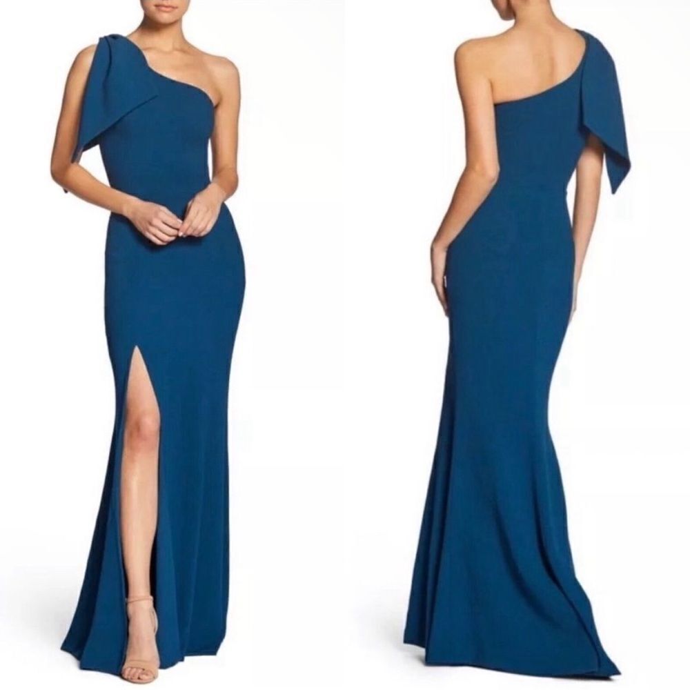 The Population One Shoulder Blue Dress